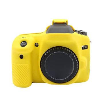 For Canon EOS 70D Soft Silicone Protective Case(Yellow)