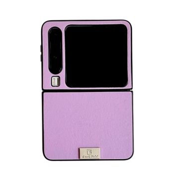 For Huawei Pura X Morandi Solid Color Leather Texture Phone Case(Purple)