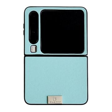 For Huawei Pura X Morandi Solid Color Leather Texture Phone Case(Blue)