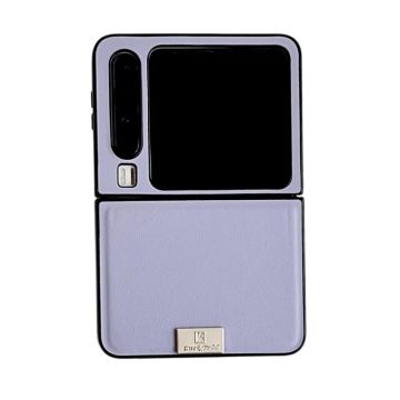 For Huawei Pura X Morandi Solid Color Leather Texture Phone Case(Violet)