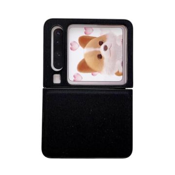 For Huawei Pura X Vertical Pattern Solid Color Leather Phone Case(Black)