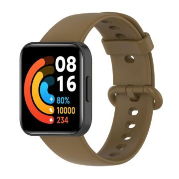 For Redmi Watch 2 xDfind Solid Color Silicone Watch Band(Light Brown)