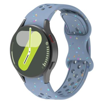 For Samsung Galaxy Watch 7 40 / 44mm Eco-Friendly Granular Colorful Dots Silicone Watch Band(Blue Grey)
