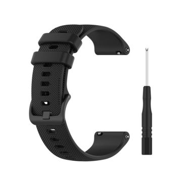 For Garmin Forerunner 745 Small Grid Quick Release Watch Band with Screwdriver, Size: Free Size 22mm(Black)