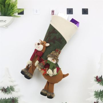 CX20226 Snowman Pattern Christmas Sock Gift Bag Christmas Tree Pendant Decoration