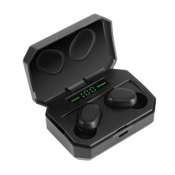 DT-14 Wireless Two Ear Bluetooth Headset Supports Touch & Smart Magnetic Charging & Power On Automatic Pairing(Black)