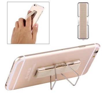 2 in 1 Adjustable Universal Mini Adhesive Holder Stand + Slim Finger Grip, Size: 7.3 x 2.2 x 0.3 cm(Gold)
