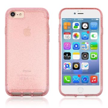 For iPhone SE 2020 & 8 & 7 Flash Powder Translucent Shockproof Protective Case(Pink)