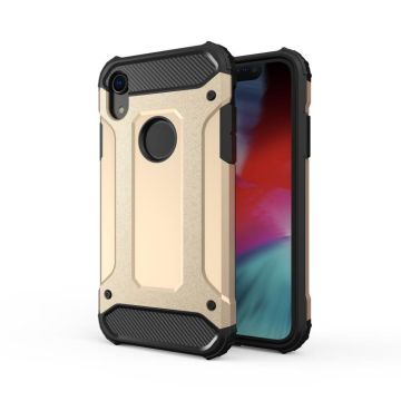 For iPhone XR TPU + PC Armor Combination Back Cover Case (Gold)