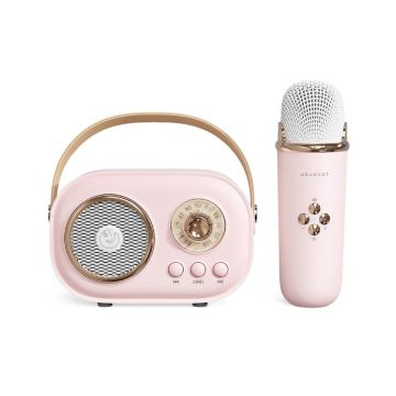 C20 Plus Multifunctional Karaoke Bluetooth Speaker With Microphone (Pink)