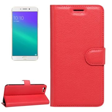 For OPPO  R9s Plus Litchi Texture Horizontal Flip Leather Case with Magnetic Buckle & Holder & Card Slots & Wallet(Red)