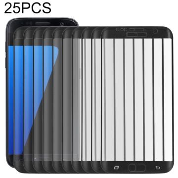 25 PCS For Galaxy S7 Edge / G935 0.26mm 9H Surface Hardness 3D Explosion-proof Colorized Silk-screen Tempered Glass Full Screen Film (Black)