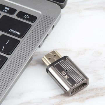 8K 60Hz HDMI Male to HDMI Female Magnetic Adapter (Gun Metal)