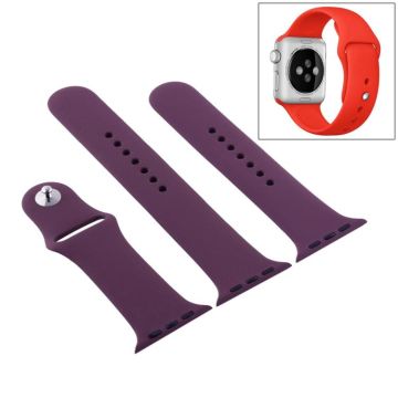 For Apple Watch Series 10 42mm / 9&8&7 41mm / SE 3&SE 2&6&SE&5&4 40mm / 3&2&1 38mm 3 in 1 Rubber Watch Band with Pin Buckle(Cherries)