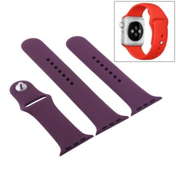 For Apple Watch Ultra 49mm & Watch Ultra 2 49mm / Series 9&8&7 45mm / SE 3&SE 2&6&SE&5&4 44mm / 3&2&1 42mm 3 in 1 Rubber Watch Band with Pin Buckle(Cherries)