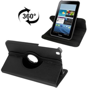 360 Degree Rotation Litchi Texture Leather Case with Holder for Galaxy Tab 3 (8.0) / T3110 / T3100 / T315(Black)
