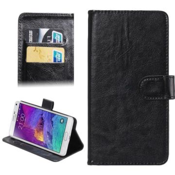 5.3-5.5 Inch Universal Crazy Horse Texture 360 Degree Rotating Carry Case with Holder & Card Slots for Galaxy Note I / II / III / IV(Black)