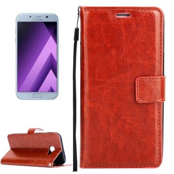 For Galaxy A5 (2017) / A520 Crazy Horse Texture Horizontal Flip PU Leather Case with Holder & Card Slots & Wallet & Photo Frame & Lanyard & Magnetic Buckle (Brown)