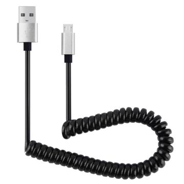 30cm to 100cm High Speed Spring Style Micro USB to USB 2.0 Flexible Elastic Spring Coiled Cable USB Data Sync Cable , For Galaxy, Huawei, Xiaomi, LG, HTC, Sony and Other Smart Phones(Silver)