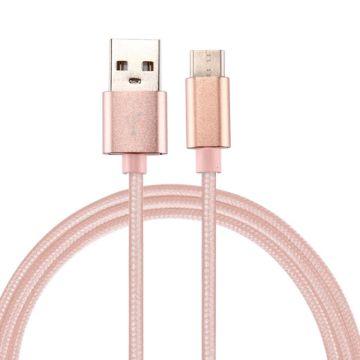 Knit Texture USB to USB-C / Type-C Data Sync Charging Cable, Cable Length: 2m, 3A Output(Rose Gold)