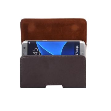 For Galaxy S7 Edge / G935 Vertical Flip Leather Case Waist Bag with Back Buckle(Brown)