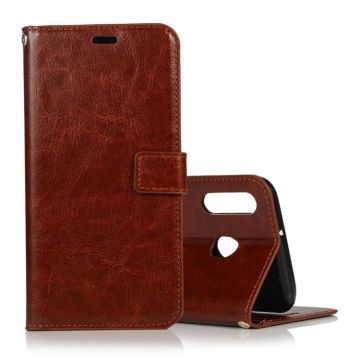 Crazy Horse Texture Horizontal Flip Leather Case with Holder & Card Slots & Wallet & Photo Frame for Galaxy A30(Brown)
