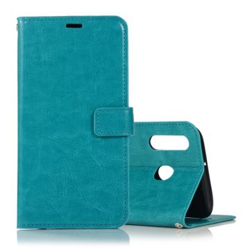 Crazy Horse Texture Horizontal Flip Leather Case with Holder & Card Slots & Wallet & Photo Frame for Galaxy A30(Blue)