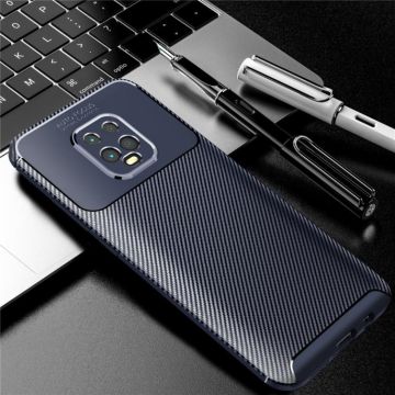 For Xiaomi Redmi 10X 5G Carbon Fiber Texture Shockproof TPU Case(Blue)