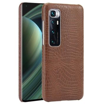 For Xiaomi Mi 10 Ultra Shockproof Crocodile Texture PC + PU Case(Brown)