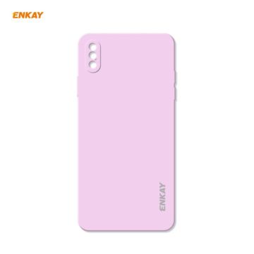 For iPhone X / XS ENKAY ENK-PC071 Hat-Prince Liquid Silicone Straight Edge Shockproof Protective Case(Purple)