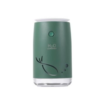 Concise Fish Pattern Mini Home Mute Bedroom Student Dormitory Office Portable USB Wireless Durable Humidifier(Green)