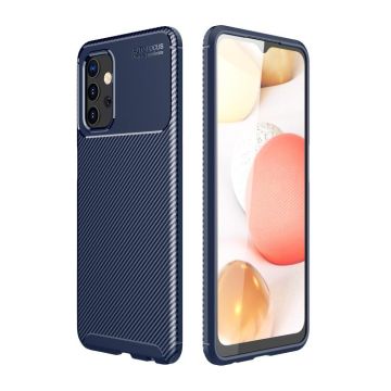 For Samsung Galaxy A82 Carbon Fiber Texture Shockproof TPU Case(Blue)