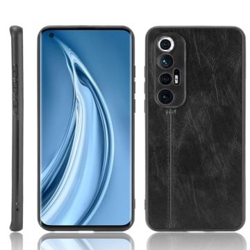 For Xiaomi Mi 10S Shockproof Sewing Cow Pattern Skin PC + PU + TPU Case(Black)