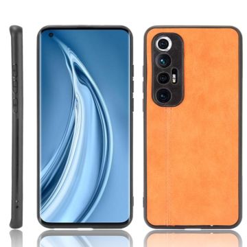 For Xiaomi Mi 10S Shockproof Sewing Cow Pattern Skin PC + PU + TPU Case(Orange)