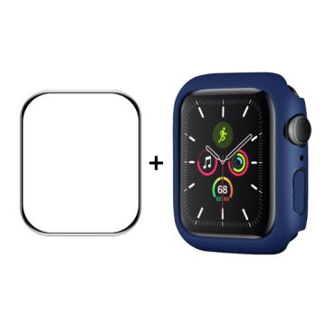 ENKAY Hat-Prince PC Frame + Full Coverage PMMA HD Screen Protector Film For Apple Watch Series 8 / 7 45mm(Dark Blue)