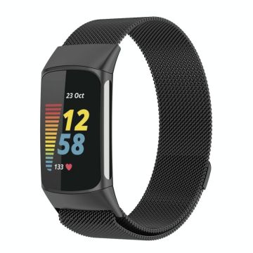 Milano Magnetic Metal Watch Band for Fitbit Charge 5(Black)