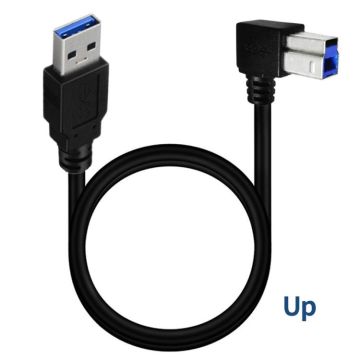 JUNSUNMAY USB 3.0 A Male to USB 3.0 B Male Adapter Cable Cord 1.6ft/0.5M for Docking Station, External Hard Drivers, Scanner, Printer and More(Up)
