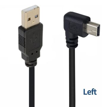 JUNSUNMAY 5 Feet USB A 2.0 to Mini B 5 Pin Charger Cable Cord, Length: 1.5m(Left)