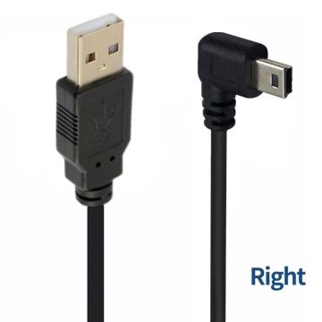 JUNSUNMAY 5 Feet USB A 2.0 to Mini B 5 Pin Charger Cable Cord, Length: 1.5m(Right)