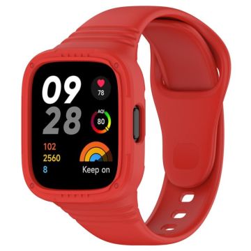 For Redmi Watch 3 Integrated Fully Enclosed Silicone Watch Band(Red)