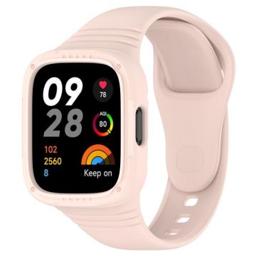 For Redmi Watch 3 Integrated Fully Enclosed Silicone Watch Band(Pink)