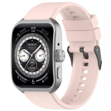 For OPPO Watch 4 Pro 22mm Solid Color Silicone Watch Band(Pink)