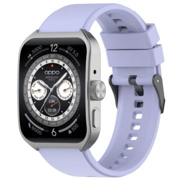 For OPPO Watch 4 Pro 22mm Solid Color Silicone Watch Band(Purple)
