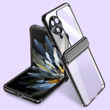 For OPPO Find N3 Flip Electroplated Case-film Integral Hinge Shockproof Phone Case(Black)