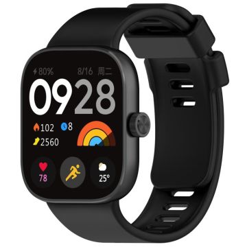 For Redmi Watch 4 Solid Color Silicone Sports Watch Band(Black)