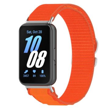 For Samsung Galaxy Fit 3 Nylon Canvas Watch Band(Orange)