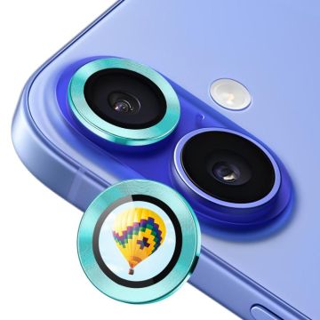 For iPhone 16 / 16 Plus ENKAY Hat-Prince AR 9H Rear Lens Aluminium Alloy Tempered Glass Film(Peacock Green)