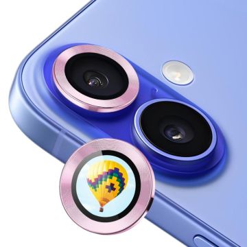 For iPhone 16 / 16 Plus ENKAY Hat-Prince AR 9H Rear Lens Aluminium Alloy Tempered Glass Film(Pink)