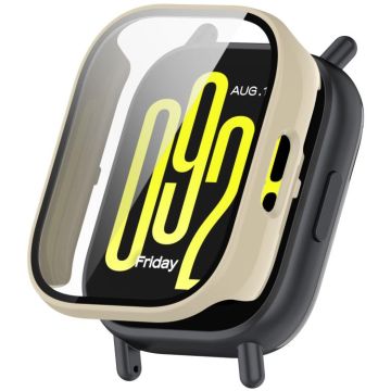 For Redmi Watch 5 Active Tempered Film Integrated PC Watch Protective Case(Ivory White)