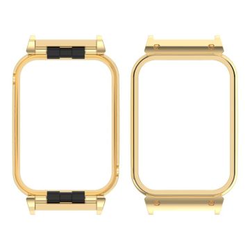 For Xiaomi Smart Band 9 Pro Metal Frame Watch Protective Case(Gold)